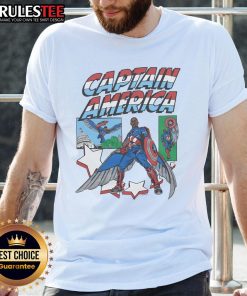 Awesome Sam Wilson Captain America T-Shirt featuring vibrant design and bold colors for superhero fans and collectors.