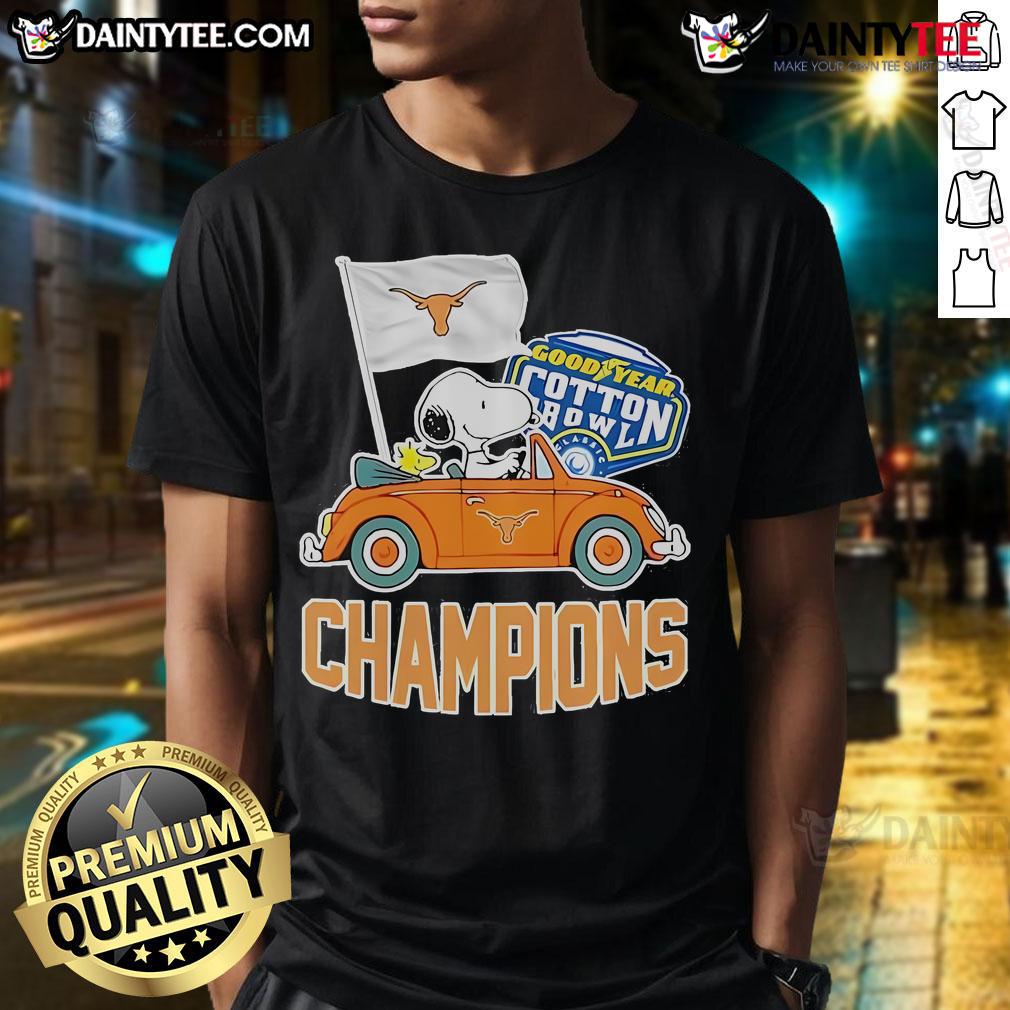 Awesome Snoopy Texas Longhorns Goodyear Cotton Bowl Champions Ncaa T Shirt Awesome Snoopy Texas Longhorns Goodyear Cotton Bowl Champions NCAA T-Shirt featuring Snoopy in team colors and logo.
