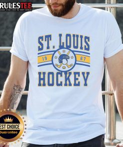 Alt Text: Awesome St Louis Hockey 1967 T-Shirt featuring vintage design and team colors for fans and collectors.