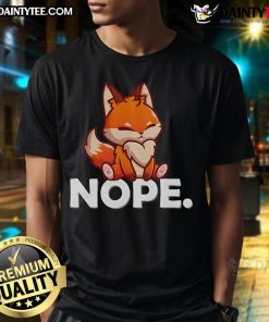Alt Text: Cute Kawaii Nope Red Fox Lover T-Shirt featuring an adorable fox graphic and playful text design, perfect for animal lovers.