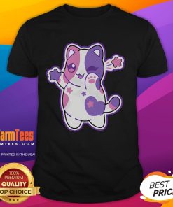 Alt Text: Cute Meemeow plush squishy T-shirt featuring an adorable cat design, perfect for comfort and style.