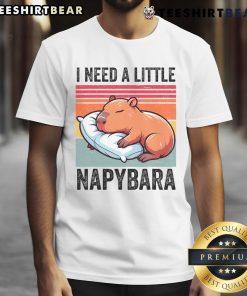 Adorable capybara sleeping on a T-shirt, perfect for nap lovers. Cute Napybara Capybara design for cozy wear.