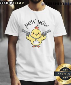 Cute Pew Pew Chick T-Shirt featuring an adorable chick design perfect for casual wear and Easter celebrations.