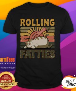 Cute Rolling Fatties Cat T-Shirt for kitten lovers featuring a funny design for fat cat owners.