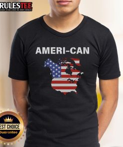 Funny Ameri-Can Canada 51st State T-Shirt featuring humorous design celebrating Canada as a playful U.S. state.
