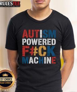 Funny Autism Powered Fck Machine Retro Rizzem T-Shirt design featuring vibrant graphics and playful text for unique style.