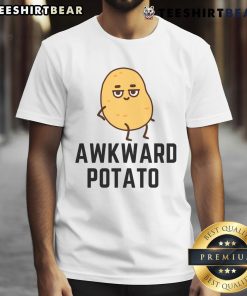 Funny awkward kawaii potato t-shirt featuring a cute, smiling potato character in a playful design.