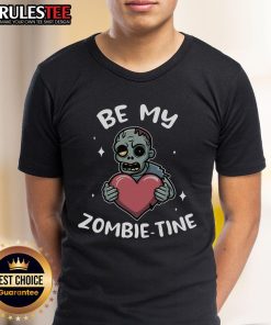 Funny Be My Zombie Valentine T-Shirt featuring a playful zombie graphic, perfect for Halloween and Valentine's Day.