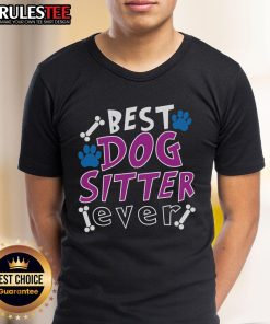 Funny Best Dog Sitter Ever T-Shirt design featuring a playful dog and pet-related graphics, perfect for dog walking and pet sitters.