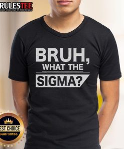 Funny Bruh What The Sigma Meme T-Shirt featuring a humorous graphic design and bold text for meme enthusiasts.