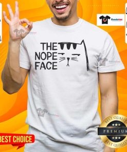 Funny Cat Unamused The Nope Face T-Shirt featuring a quirky cat design that humorously expresses disapproval.
