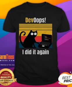 Funny Devoops I Did It Again Cat T-Shirt featuring a playful cat design, perfect for cat lovers and humor enthusiasts.