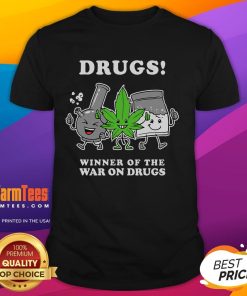 Alt Text: Funny Drugs Winner Of The War On Drugs T-Shirt featuring a humorous graphic and bold text, perfect for casual wear.