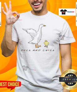 Funny Duck and Chick T-Shirt featuring a playful cartoon design of a duck and a chick for animal lovers.