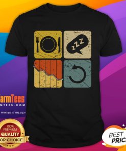 Funny Eat Sleep Chart Repeat Cycle T-Shirt design featuring playful graphics and bold text for casual wear.