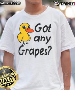 Funny Got Any Grapes The Duck Song T-Shirt featuring a cartoon duck, perfect for fans of the viral song and quirky apparel.