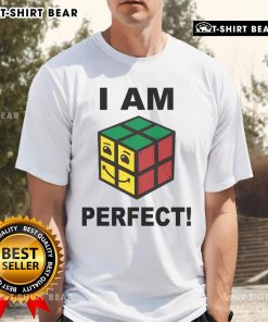 Funny I Am Perfect Rubik's Cube Retro T-Shirt featuring a colorful cube design, perfect for puzzle enthusiasts and casual wear.