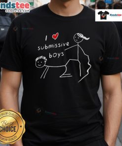 Funny I Love Submissive T-Shirt featuring a playful heart design, perfect for fans of submissive lifestyle apparel.