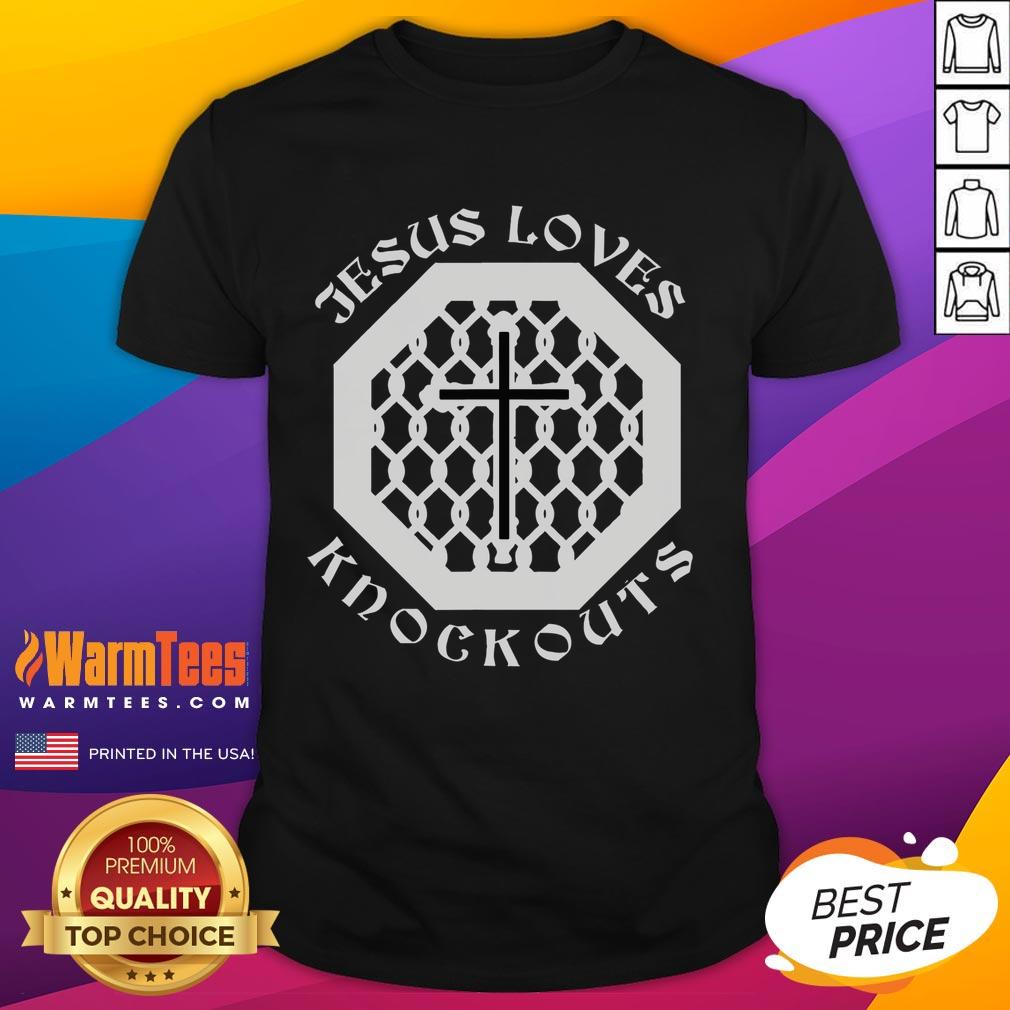 Funny Jesus Loves Knockouts Cross Jesus Love T Shirt Funny Jesus Loves Knockouts Cross T-Shirt featuring a playful design celebrating faith and humor.