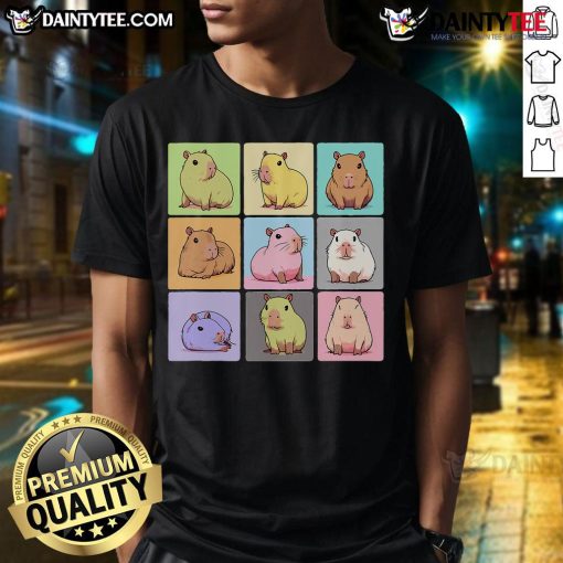 Funny kawaii capybara cute t-shirt design featuring an adorable capybara graphic, perfect for animal lovers and quirky fashion.