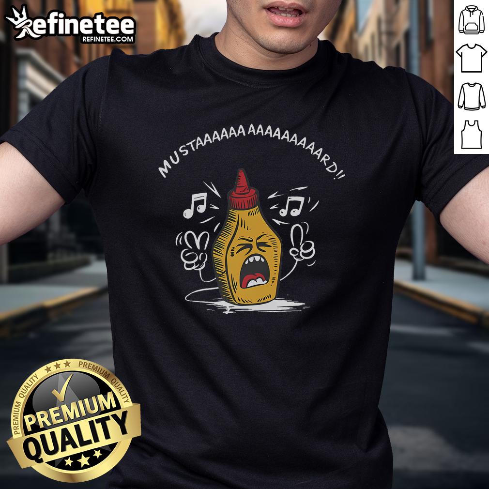 Funny Mustard Lamar Tv Off Parody Mustard Bottle Sing T Shirt Funny Mustard Lamar TV Off parody t-shirt featuring a whimsical mustard bottle singing design.