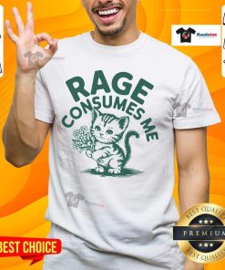 Funny Rage Consumes Me Love Cat T-Shirt featuring a playful cat design, perfect for cat lovers and humor enthusiasts.