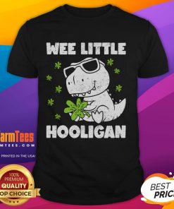 Funny St Patrick's Day Wee Little Hooligan T-Shirt featuring playful design and vibrant colors for festive celebrations.