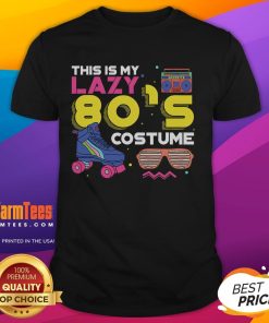 Funny 80s T-shirt featuring a lazy costume design, perfect for celebrating the eighties generation in style.