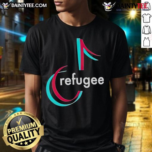 Funny TikTok B Refugee T-Shirt featuring a humorous graphic design, perfect for TikTok enthusiasts and casual wear.