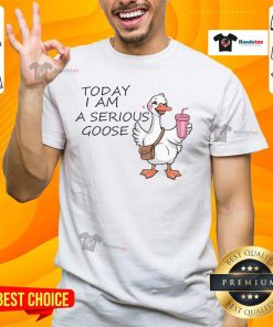 Funny Today I Am A Serious Goose T-Shirt featuring a whimsical goose graphic, perfect for casual wear and humor lovers.