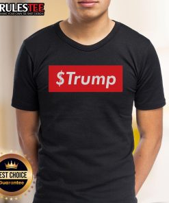 Funny Trump coin meme graphic on a cryptocurrency T-shirt, perfect for crypto enthusiasts and meme lovers.