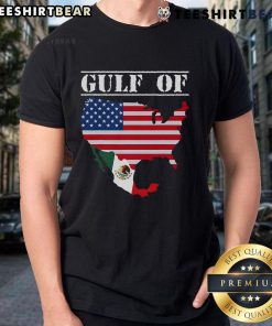 Funny Trump Gulf of United States of America flag retro T-shirt design showcasing humor and patriotism.