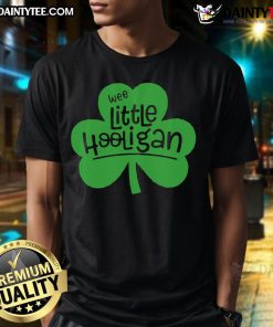 Funny Wee Little Hooligan St. Patrick's Day T-Shirt featuring a playful design perfect for celebrating the festive occasion.