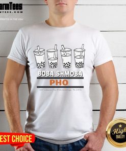 Good Boba Shmoba and Pho T-Shirt featuring playful food graphics, perfect for boba tea and pho lovers.