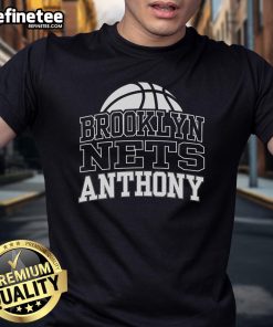 Brooklyn Nets Anthony T-Shirt featuring bold graphics, perfect for fans supporting their team in style.