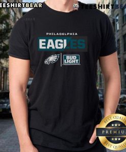 Good Bud Light Philadelphia Eagles team t-shirt in green featuring the Eagles logo, perfect for game day and fan apparel.