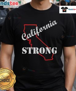 Good California Strong Map T-Shirt featuring the Pacific Palisade Fire design, promoting awareness and support for California.