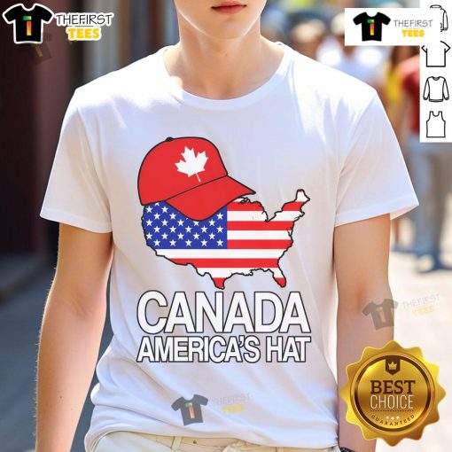 Good Canada Americas Hat T-Shirt featuring a vibrant maple leaf design, perfect for celebrating Canadian pride.