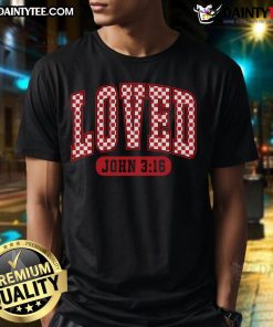 Good Christian Valentine's Day John 3:16 T-Shirt featuring a heart design and biblical quote for faith-inspired love.