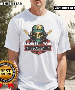 Good Flannel Tribe Podcast Skeleton T-Shirt featuring a stylish skeleton design perfect for podcast fans and flannel lovers.