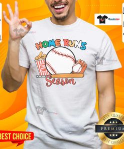 Good Home Runs Season Baseball Game Day T-Shirt featuring a vibrant design perfect for baseball fans on game day.