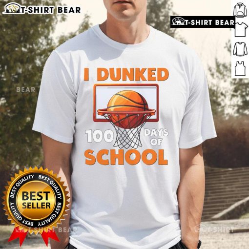 Good I Dunked 100 Days Of School Basketball T-Shirt featuring a fun graphic design for school celebrations and basketball fans.