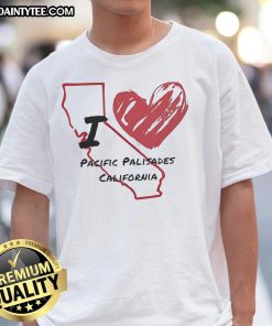 Good I Love Pacific Palisades California Fire T-Shirt featuring vibrant graphics and a stylish design for beach lovers.