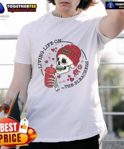 Good Living Life On The Bleachers Mama Skellington T-Shirt featuring a vibrant design perfect for Halloween fans.