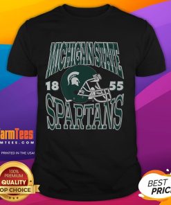 Alt Text: Good Michigan State Spartans Classic Team Helmet T-Shirt featuring the iconic Spartans logo and vibrant green color.