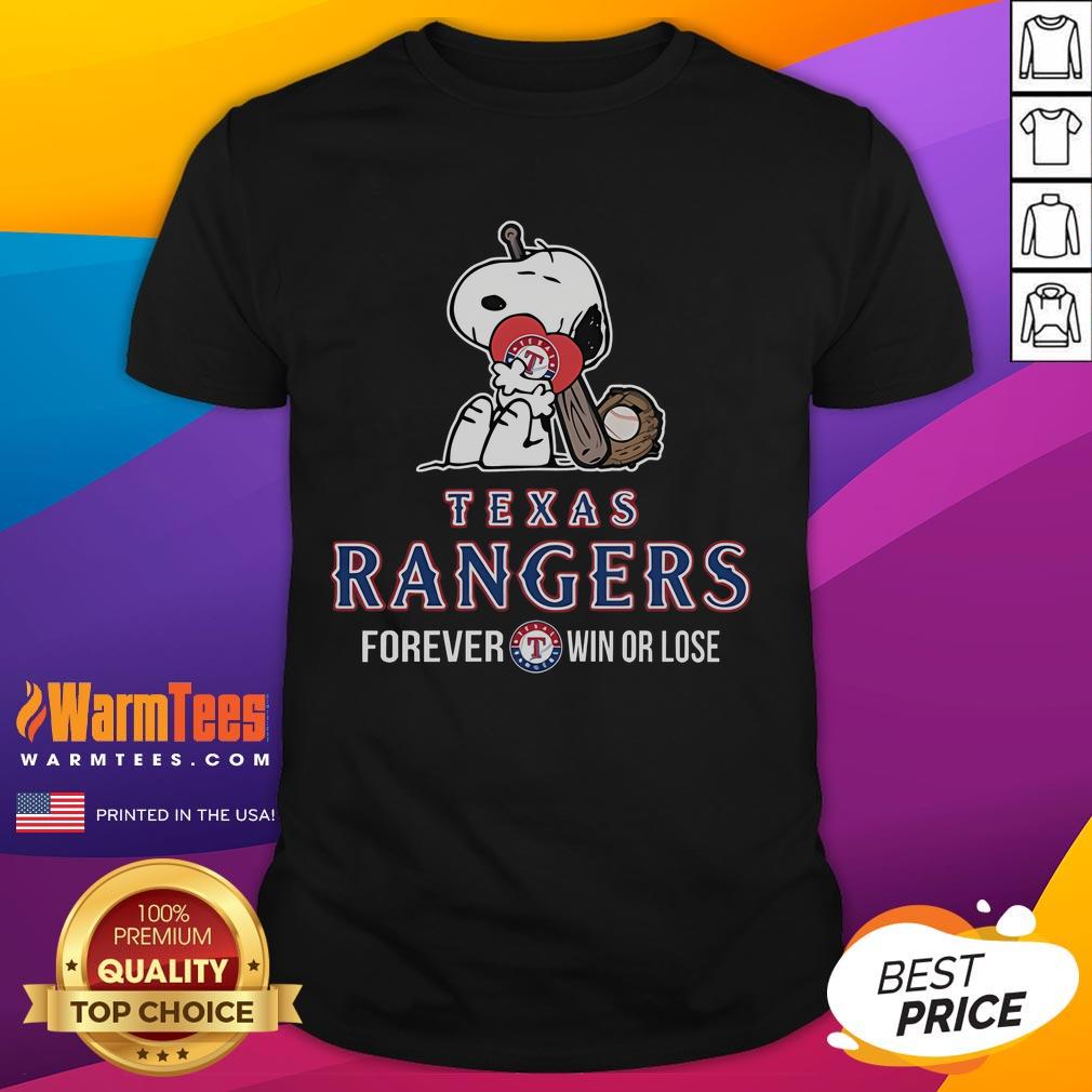 Good MLB The Peanuts Movie Snoopy Forever Win Or Lose Baseball Texas Rangers T-Shirt Alt Text: Good MLB The Peanuts Movie Snoopy Forever Win or Lose baseball Texas Rangers T-shirt featuring Snoopy in action.