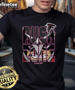 Good NFL Rush Zone cartoon Atlanta Falcons football logo t-shirt featuring vibrant graphics and team colors.