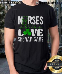Good Nurses Love Shenanigans St Patrick's Day T-Shirt design featuring playful graphics and festive colors for holiday spirit.
