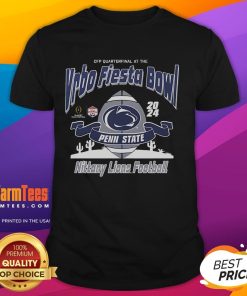 Good Penn State Nittany Lions College Football Playoff 2024 Fiesta Bowl T-Shirt featuring team colors and logo design.