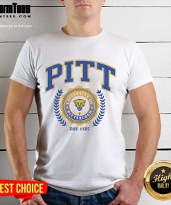 Alt Text: Good Pittsburgh Panthers Team Crest Est 1787 T-Shirt showcasing the iconic Panthers logo in vibrant colors.